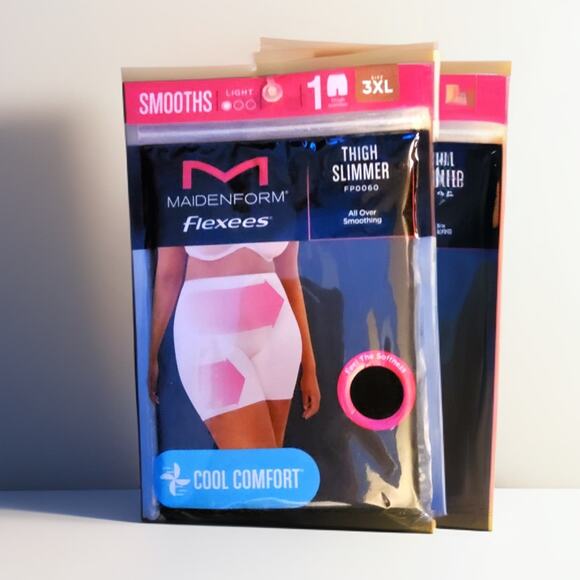 3XL PLUS THIGH SLIMMERS MAIDENFORM FLEXEES COOL COMFORT 2-PACK - Picture 7 of 13